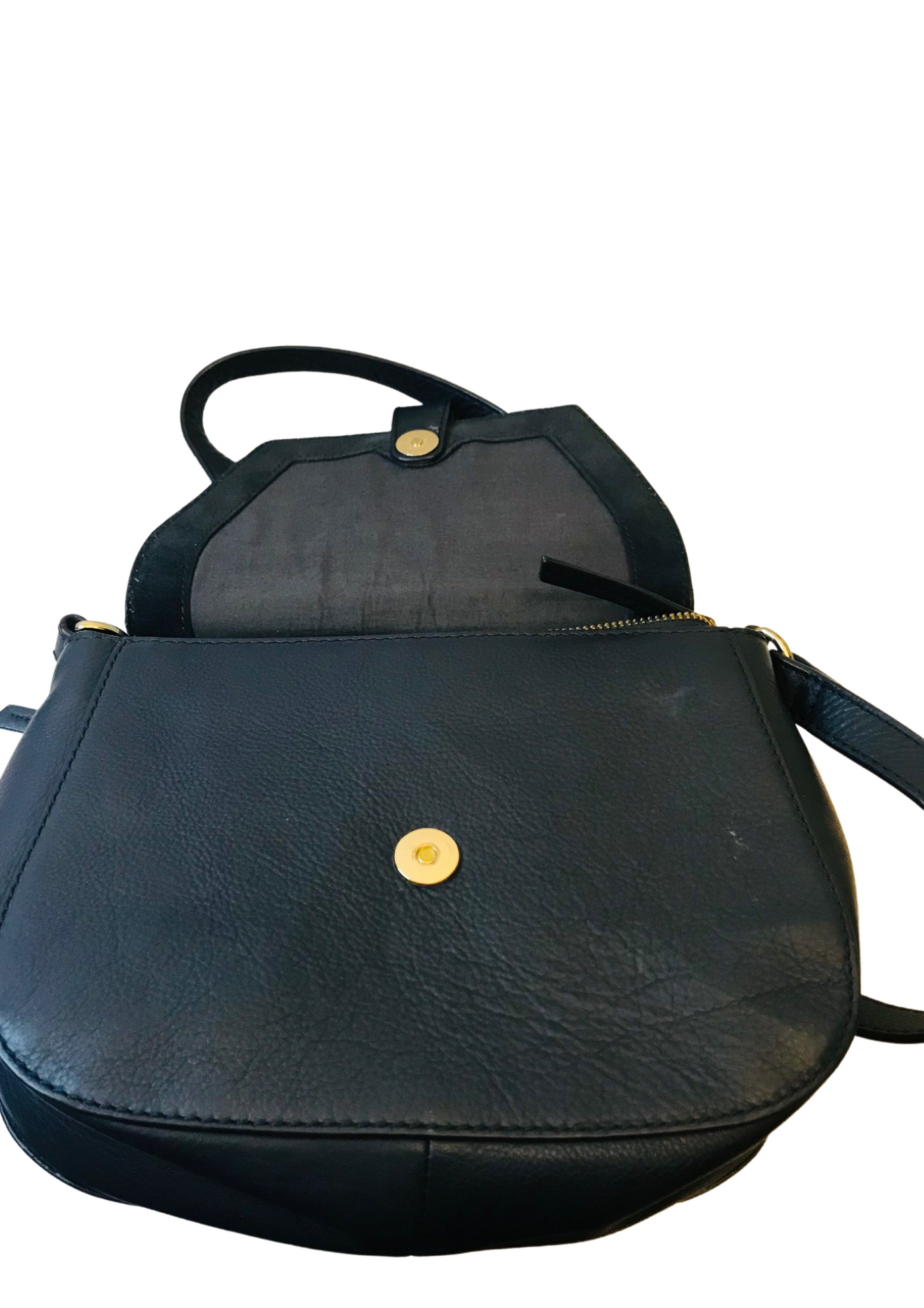 🖤 Sac en bandoulière cuir & daim bleu nuit 🖤