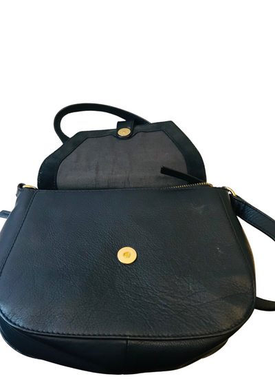 🖤 Sac en bandoulière cuir & daim bleu nuit 🖤