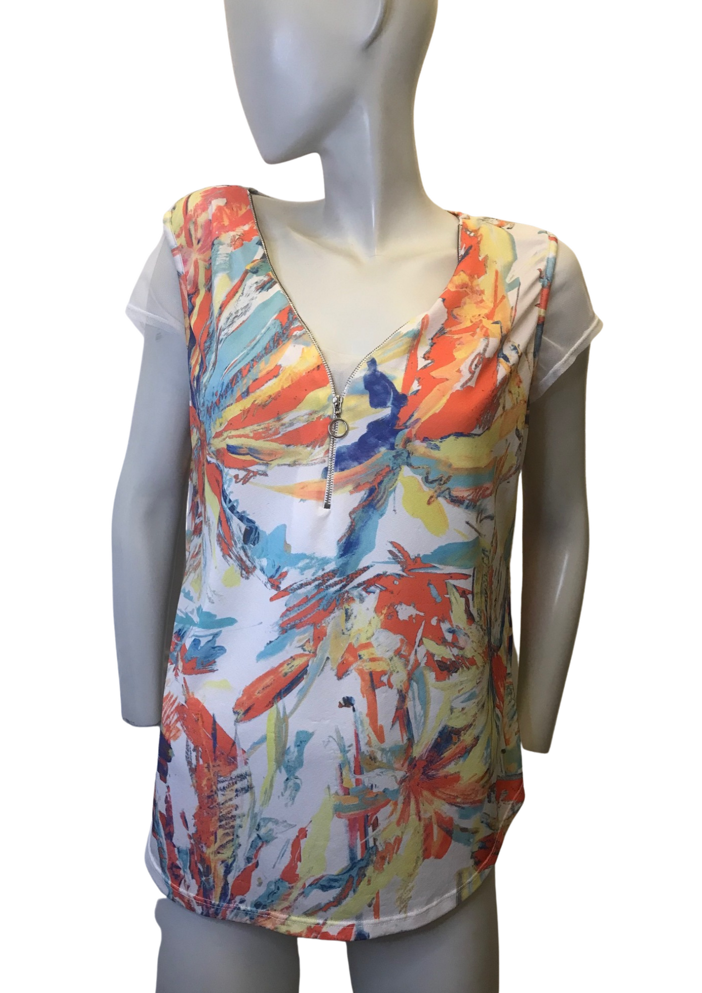 Blouse à motifs avec Zip Taille 44