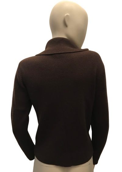 Gilet marron en laine mérinos mélangée Taille 38