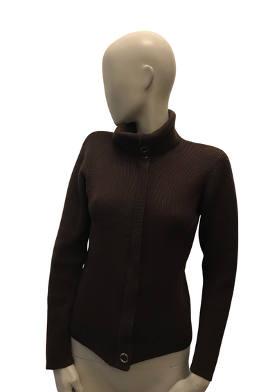 Gilet marron en laine mérinos mélangée Taille 38