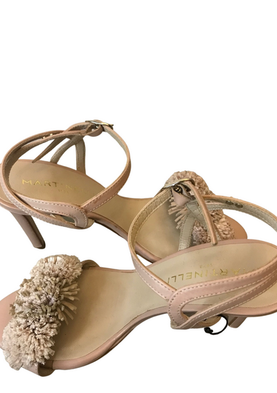 Sandales beige rosé en cuir Pointure 37