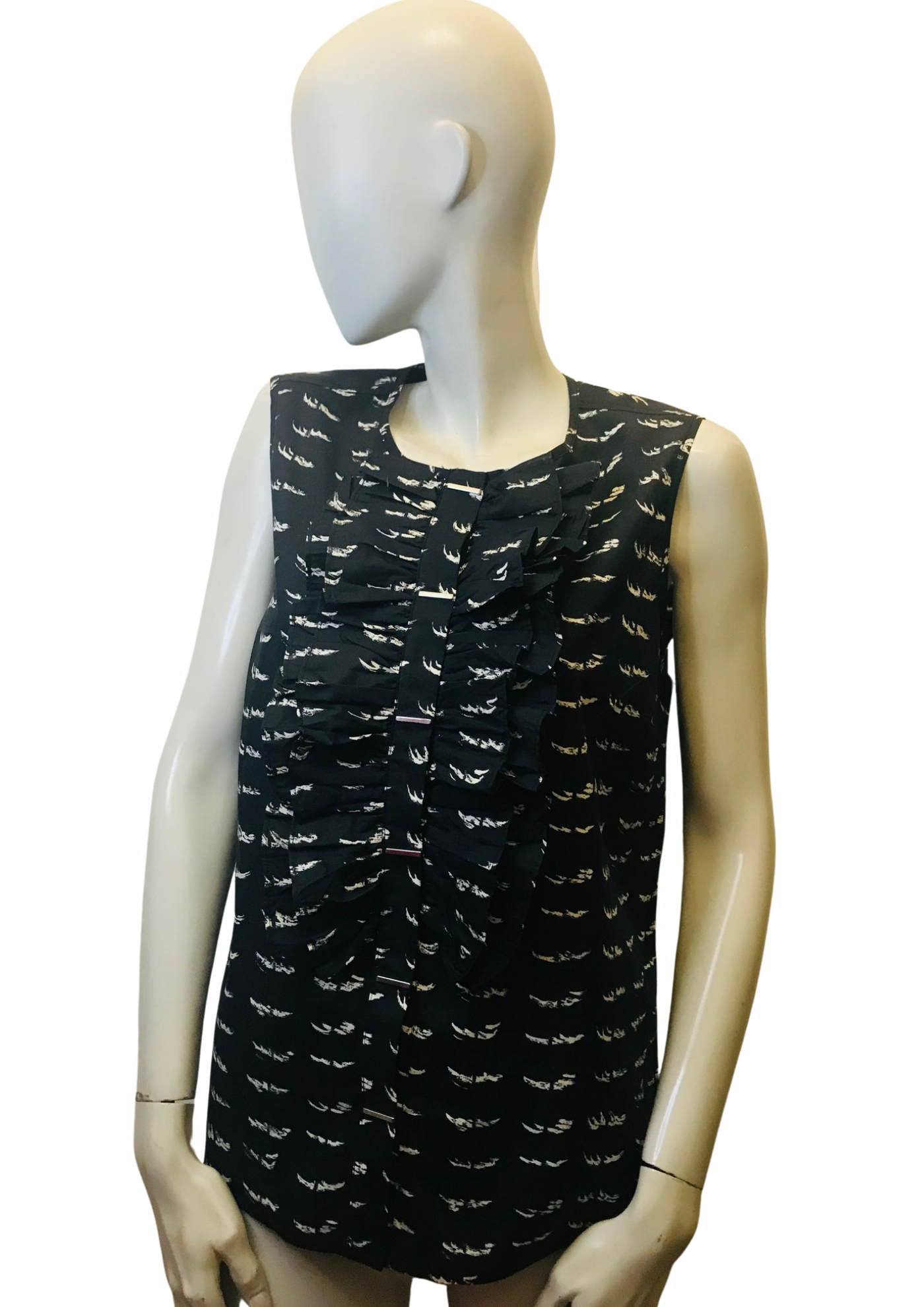 Chemisier à motifs et volants Taille 42