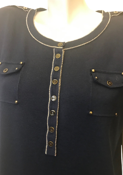 Tee-shirt avec boutons dorés Taille 44