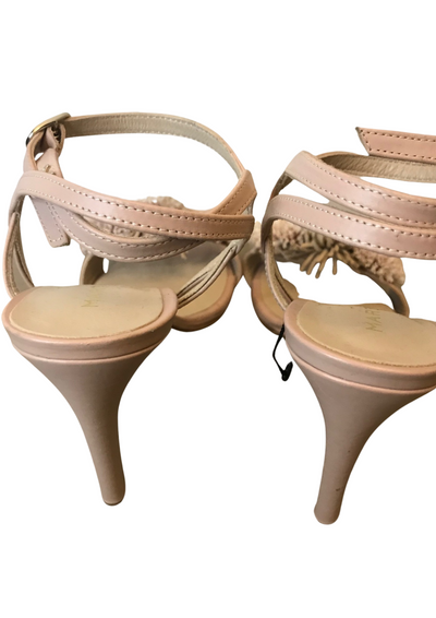 Sandales beige rosé en cuir Pointure 37