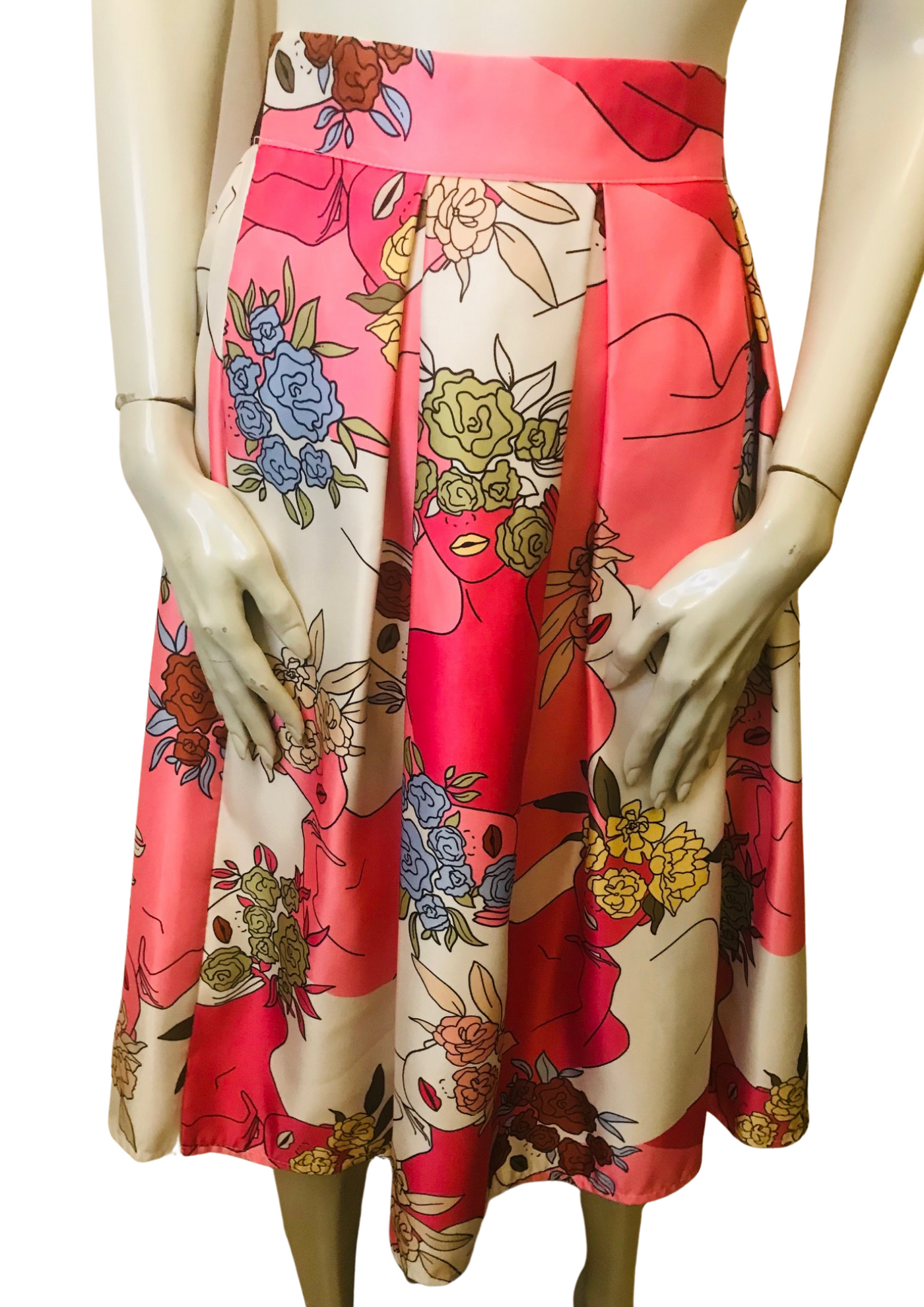 Jupe mi-longue à motifs Taille 38