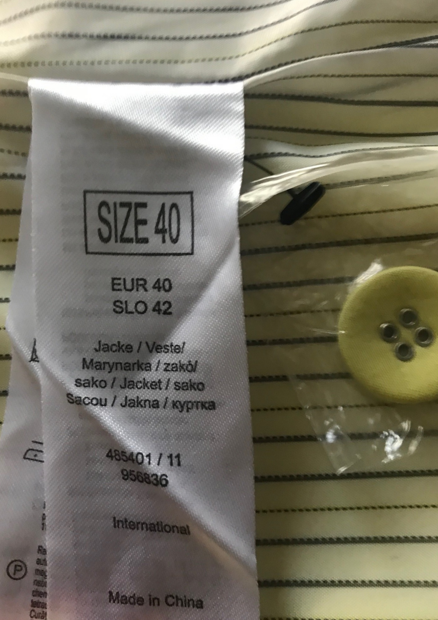 Veste jaune Taille 40