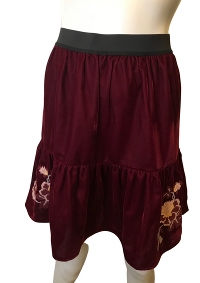 Jupe bordeaux en velours Taille 38