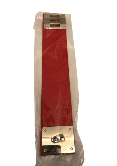 Bracelet rouge en cuir (neuf)