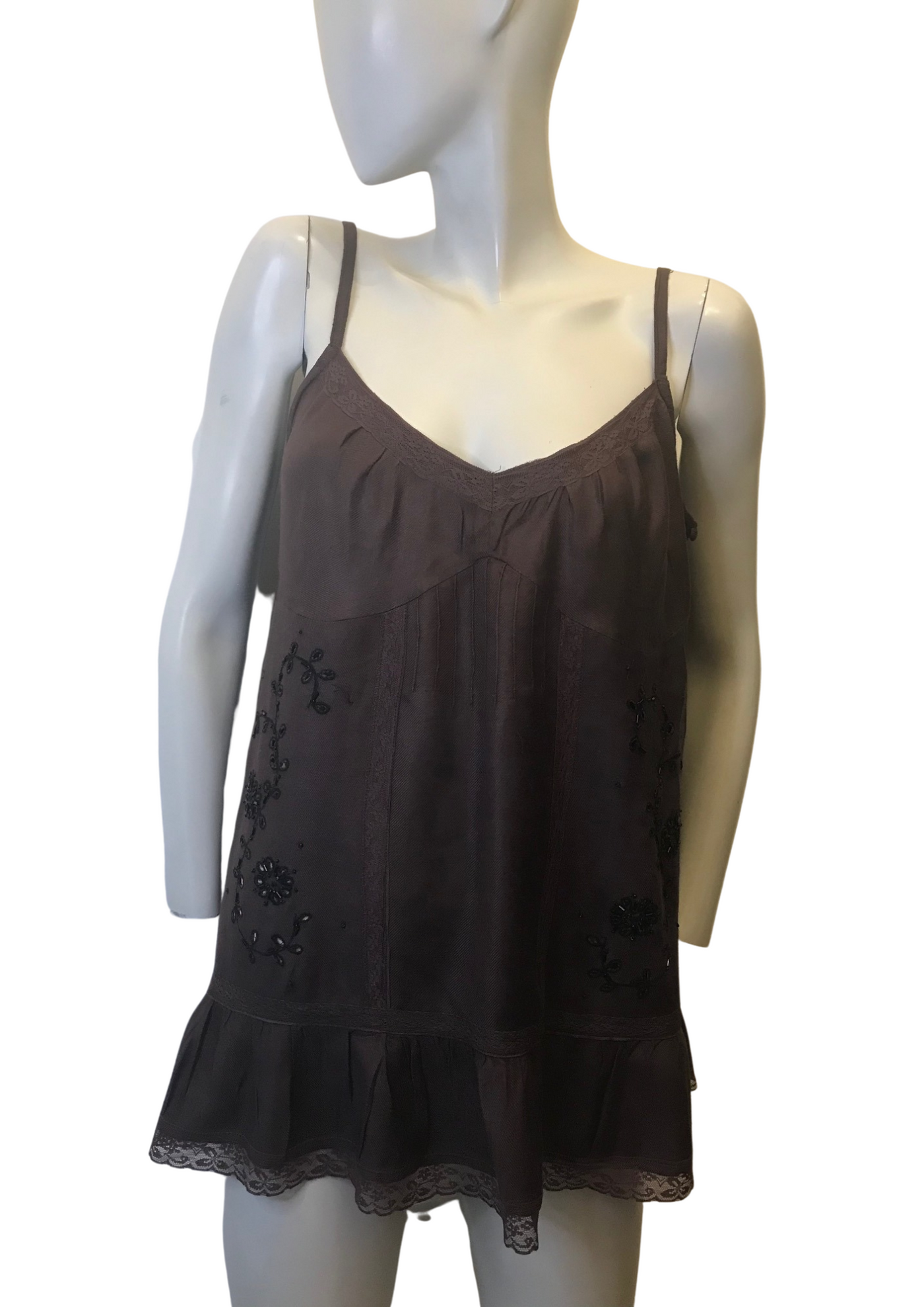 Top fines bretelles marron Taille 38
