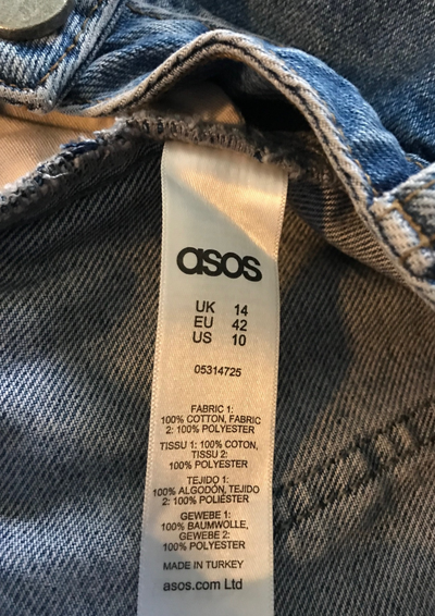 Jupe en jean empiècement tissu Taille 42